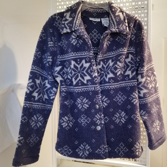 Women’s White Stag Cardigan Sweater Blue and White Ladies size S - Picture 2 of 9